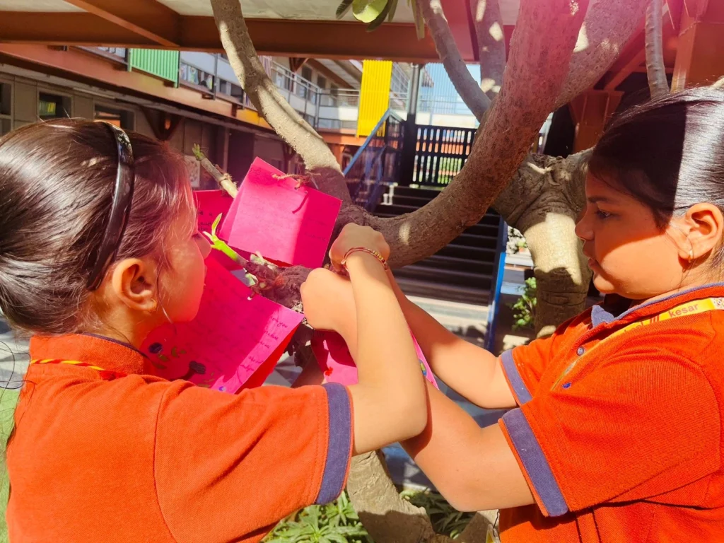 Planting seeds of change on Earth day, Manaskriti School, top school of faridabad