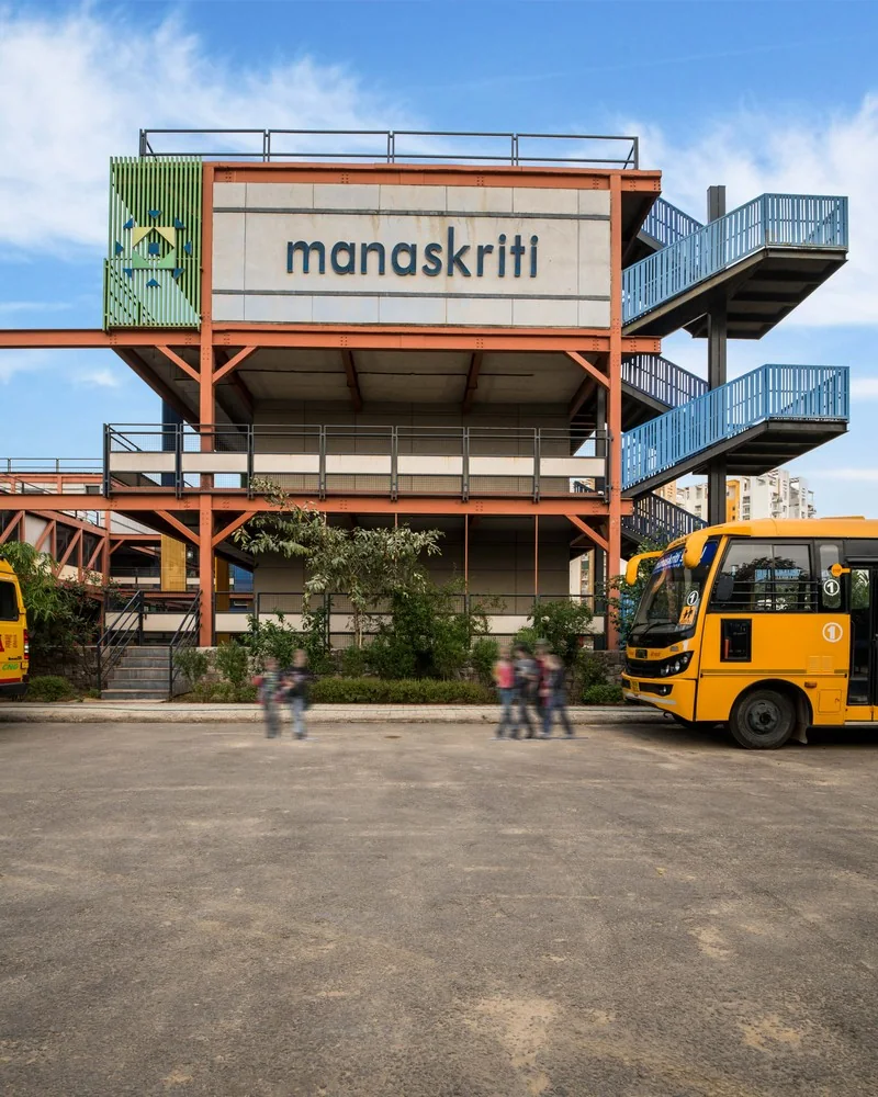Manaskriti School campus building exterior in Sector 82 Greater Faridabad