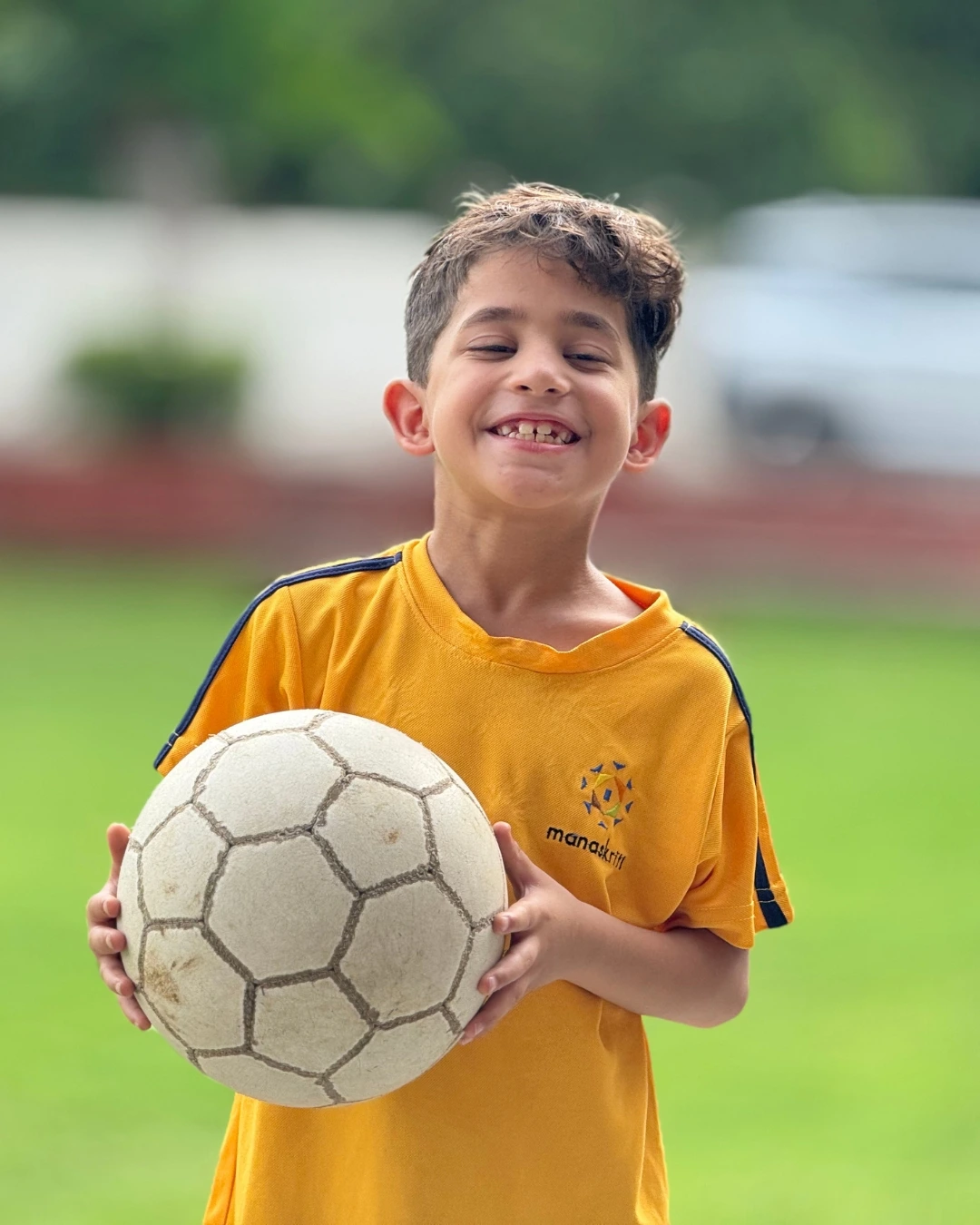Football and sports activity in the Aamod programme at Manaskriti School Faridabad