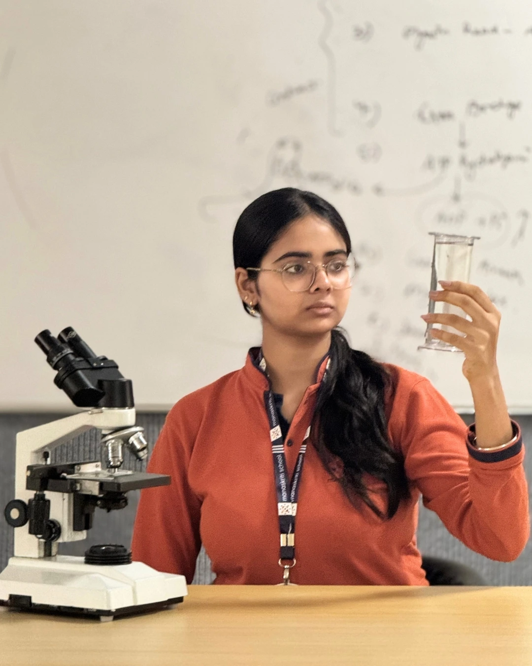 Science experiment in the Anant programme laboratory at Manaskriti School Faridabad