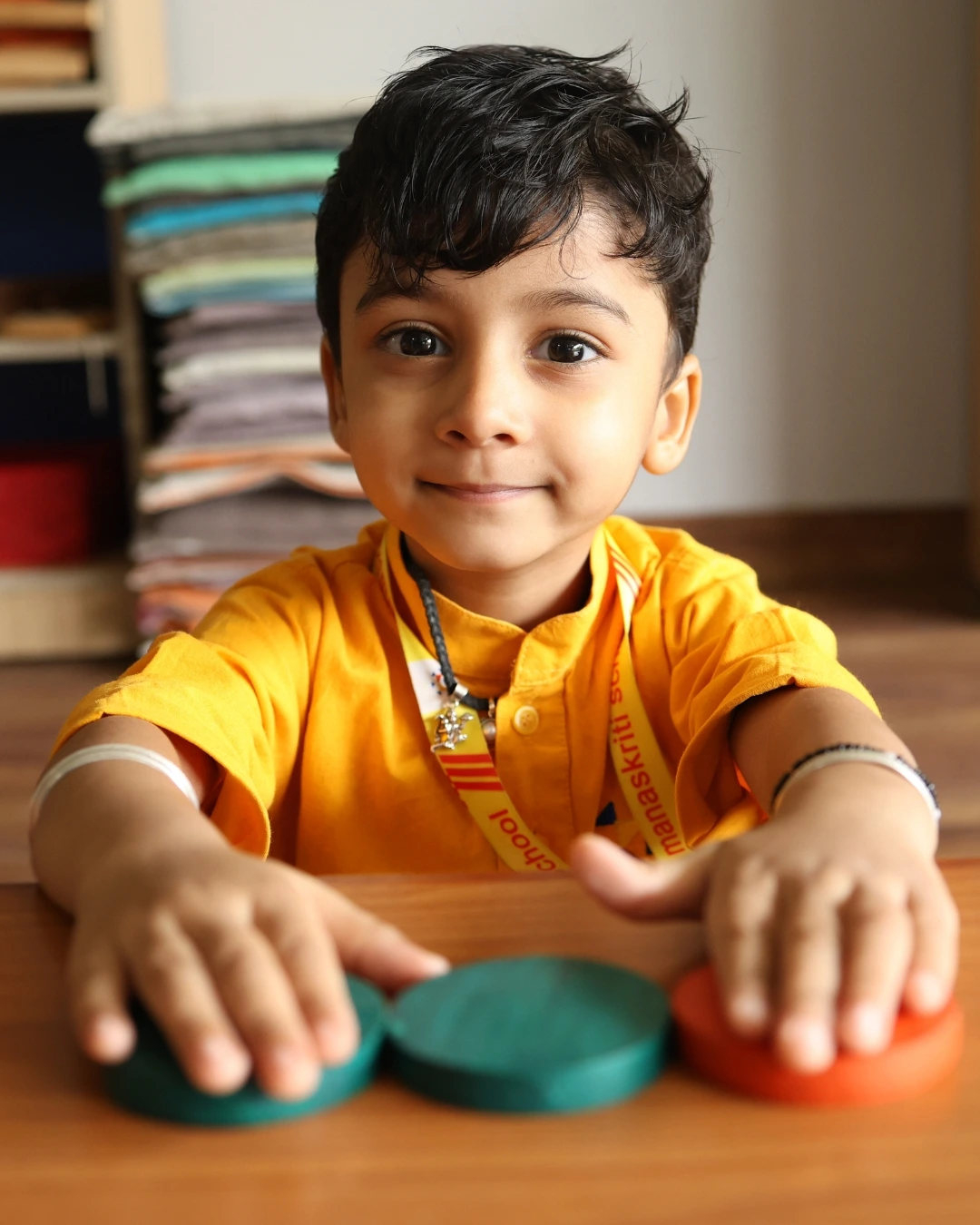 Early years sensory play activity in the Anmol programme at Manaskriti School Faridabad