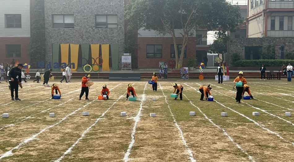Students participating in sports and wellness activities at Manaskriti School Faridabad